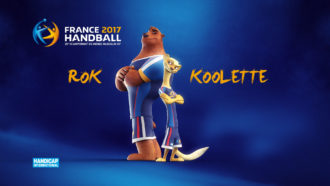 Rok et Koolette, mascottes du championnat du monde de handball 2016